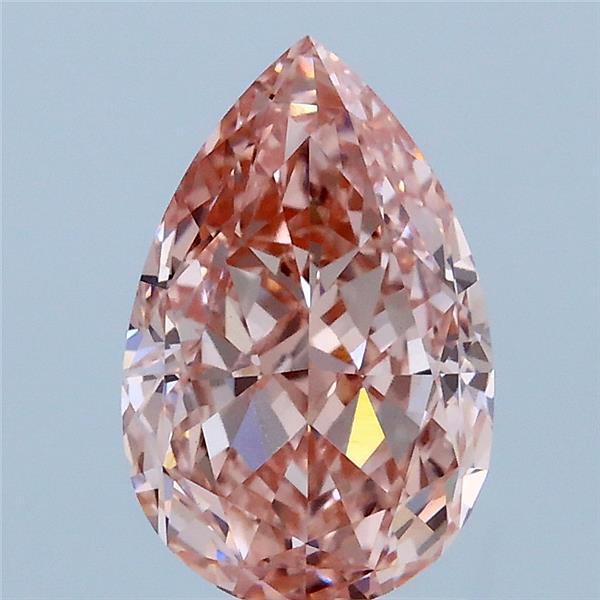 2.15 Carat Pear Shaped, Excellent Cut, FANCY VIVID PINK Color, VVS2 Clarity, IGI Certified Lab Grown Diamond
