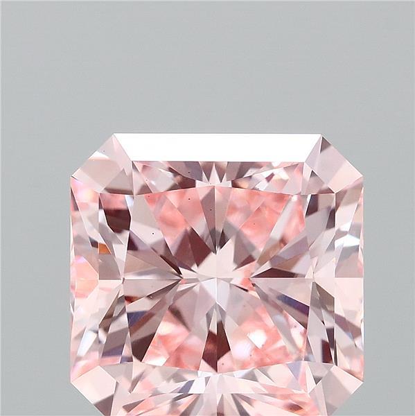 2.89 Carat Radiant Shaped, Ideal Cut, FANCY VIVID PINK Color, VS1 Clarity, IGI Certified Lab Grown Diamond