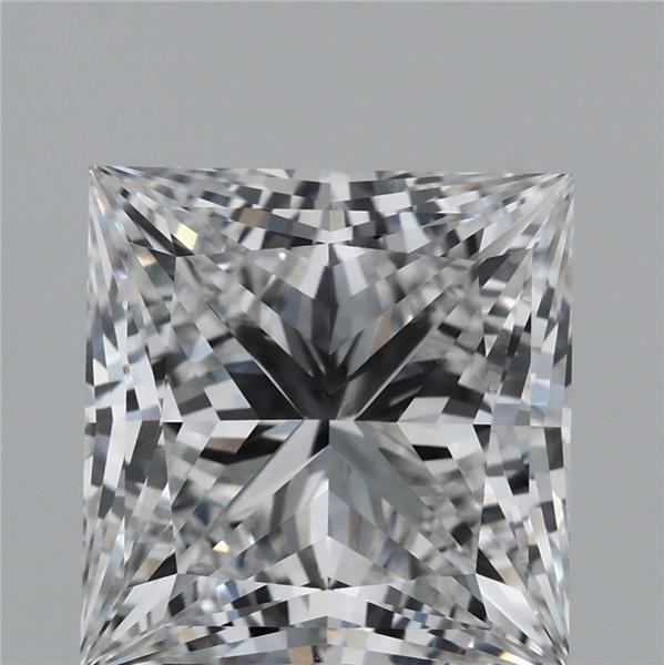 4.09 Carat Princess Shaped, Ideal Cut, D Color, VVS2 Clarity, IGI Certified Lab Grown Diamond