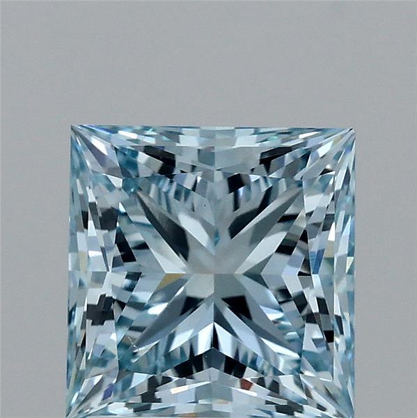 2.05 Carat Princess Shaped, Ideal Cut, FANCY INTENSE BLUE Color, VVS2 Clarity, IGI Certified Lab Grown Diamond