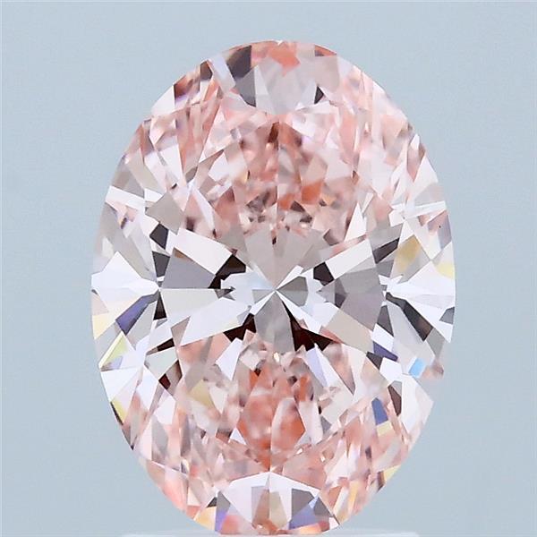 2.03 Carat Oval Shaped, Ideal Cut, FANCY VIVID PINK Color, VS1 Clarity, IGI Certified Lab Grown Diamond