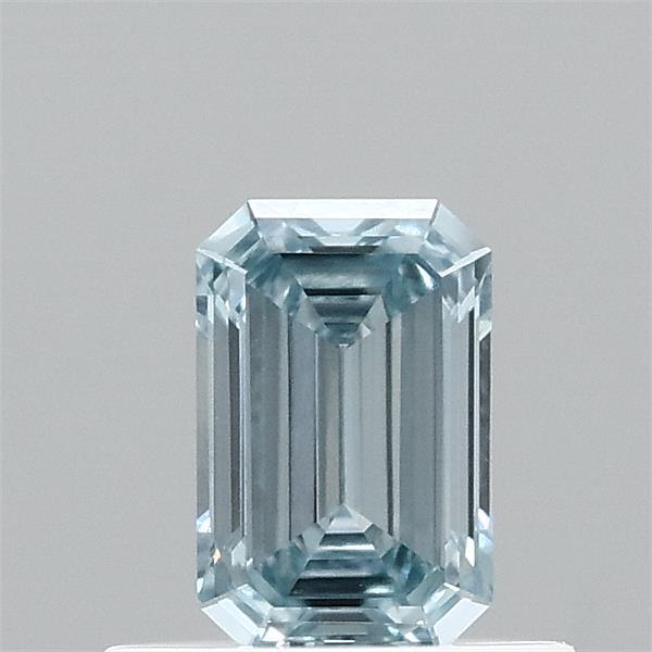 0.45 Carat Emerald Shaped, Excellent Cut, FANCY INTENSE BLUE Color, VVS2 Clarity, IGI Certified Lab Grown Diamond