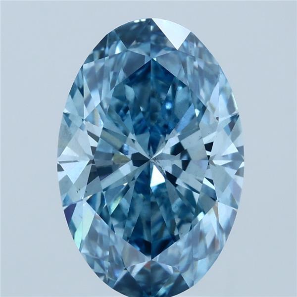 3.51 Carat Oval Shaped, Ideal Cut, FANCY VIVID BLUE Color, VS2 Clarity, IGI Certified Lab Grown Diamond