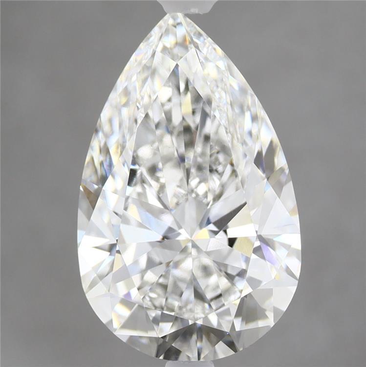 4.38 Carat Pear Shaped, Ideal Cut, F Color, VVS2 Clarity, IGI Certified Lab Grown Diamond