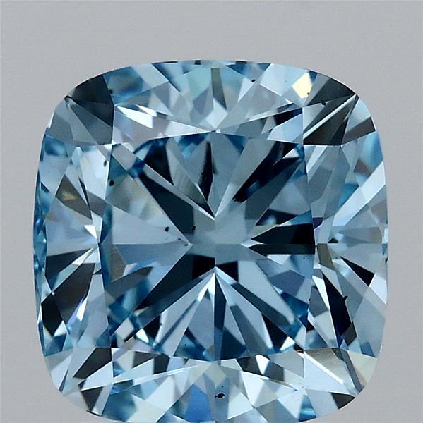 3.02 Carat Cushion Shaped, Ideal Cut, FANCY VIVID BLUE Color, VS2 Clarity, IGI Certified Lab Grown Diamond