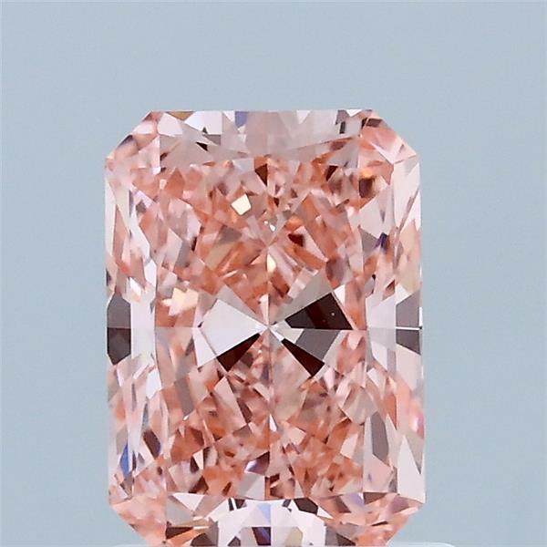 1.22 Carat Radiant Shaped, Ideal Cut, FANCY VIVID PINK Color, VVS2 Clarity, IGI Certified Lab Grown Diamond