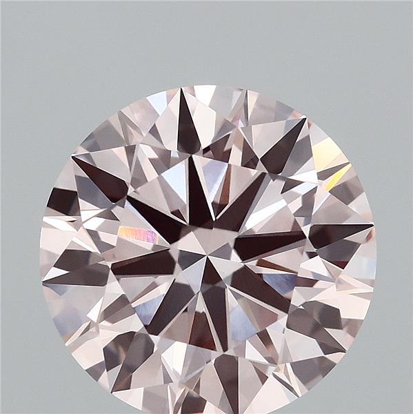 5.08 Carat Round Shaped, Ideal Cut, FANCY PINK Color, VVS2 Clarity, IGI Certified Lab Grown Diamond