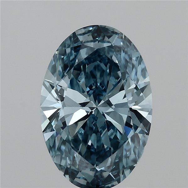 3.09 Carat Oval Shaped, Ideal Cut, FANCY VIVID BLUE Color, VVS2 Clarity, IGI Certified Lab Grown Diamond