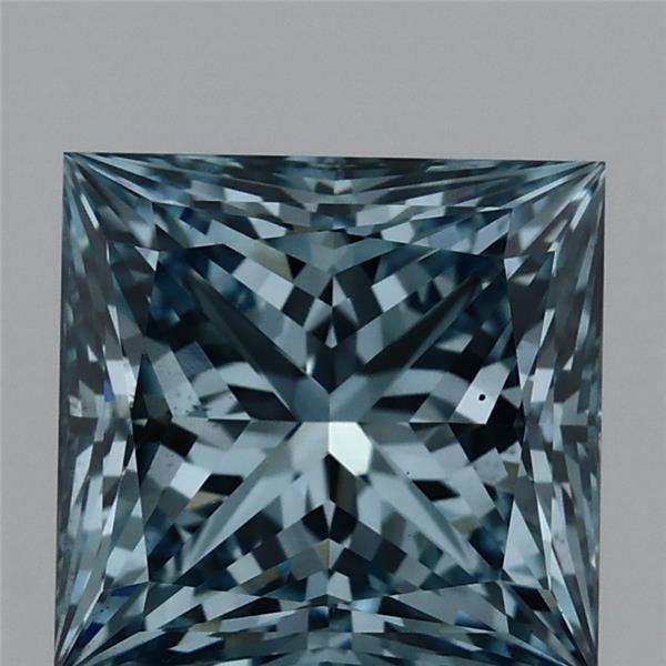 2.02 Carat Princess Shaped, Ideal Cut, FANCY VIVID BLUE Color, VS1 Clarity, IGI Certified Lab Grown Diamond