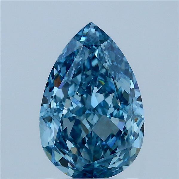 2.07 Carat Pear Shaped, Excellent Cut, FANCY VIVID BLUE Color, VS1 Clarity, IGI Certified Lab Grown Diamond