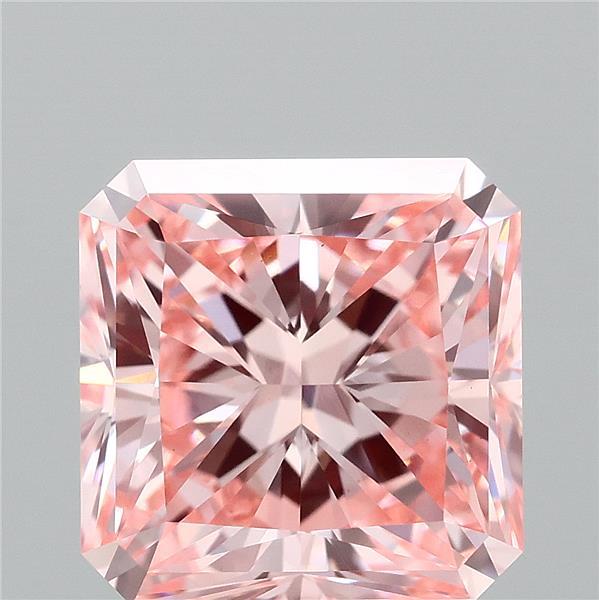 2.52 Carat Radiant Shaped, Ideal Cut, FANCY VIVID PINK Color, VS1 Clarity, IGI Certified Lab Grown Diamond