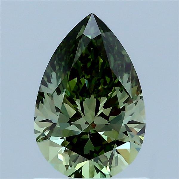 1.01 Carat Pear Shaped, Ideal Cut, FANCY VIVID GREEN Color, VVS2 Clarity, IGI Certified Lab Grown Diamond