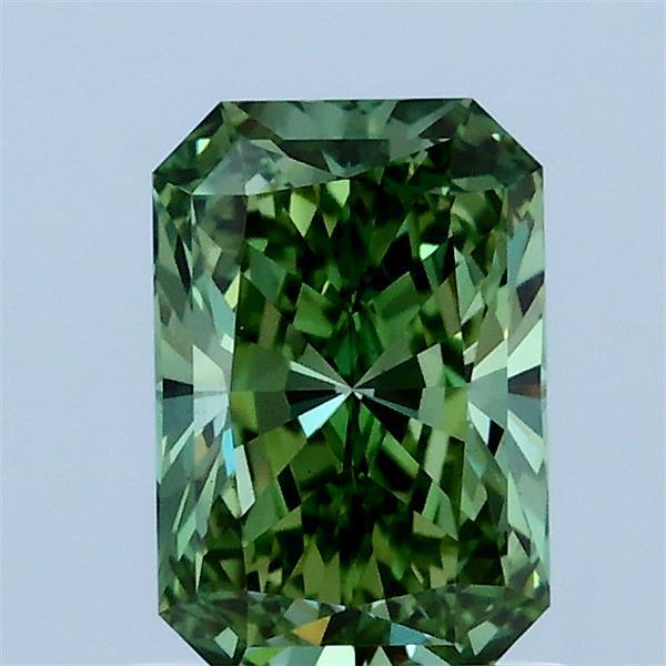 1.05 Carat Radiant Shaped, Ideal Cut, FANCY VIVID GREEN Color, VS1 Clarity, IGI Certified Lab Grown Diamond
