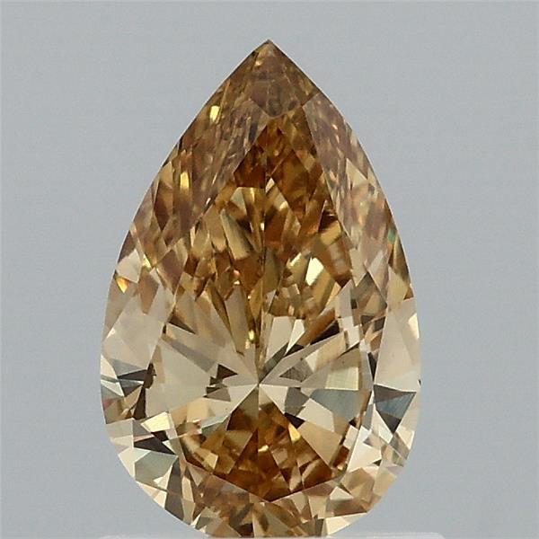0.88 Carat Pear Shaped, Very Good Cut, FANCY INTENSE YELLOW Color, VVS2 Clarity, IGI Certified Lab Grown Diamond