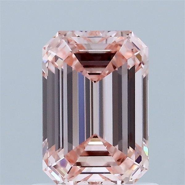 1.07 Carat Emerald Shaped, Ideal Cut, FANCY INTENSE PINK Color, VS1 Clarity, IGI Certified Lab Grown Diamond