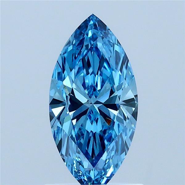 1.02 Carat Marquise Shaped, Ideal Cut, FANCY VIVID BLUE Color, VVS2 Clarity, IGI Certified Lab Grown Diamond