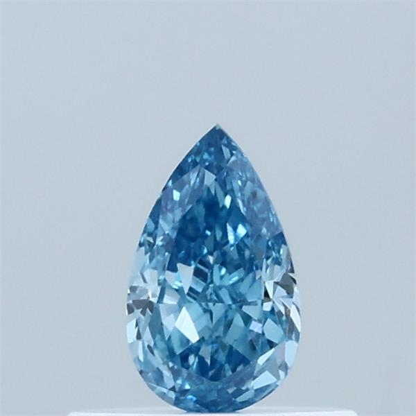 0.34 Carat Pear Shaped, Ideal Cut, FANCY VIVID BLUE Color, VVS2 Clarity, IGI Certified Lab Grown Diamond