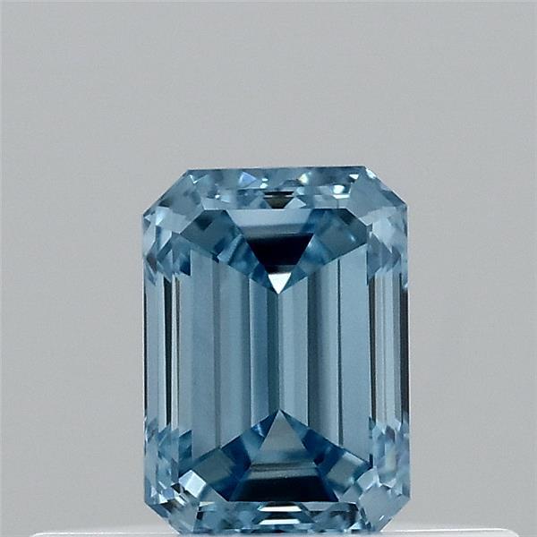 0.32 Carat Emerald Shaped, Very Good Cut, FANCY VIVID BLUE Color, VVS1 Clarity, IGI Certified Lab Grown Diamond