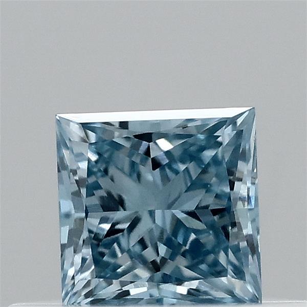0.34 Carat Princess Shaped, Excellent Cut, FANCY VIVID BLUE Color, VVS2 Clarity, IGI Certified Lab Grown Diamond