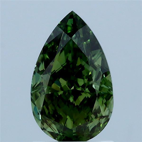 1.57 Carat Pear Shaped, Excellent Cut, FANCY VIVID GREEN Color, VVS2 Clarity, IGI Certified Lab Grown Diamond