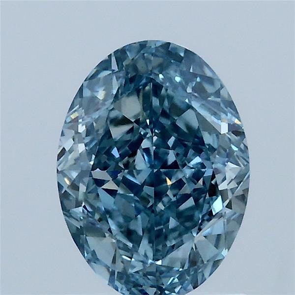 1.58 Carat Oval Shaped, Excellent Cut, FANCY VIVID BLUE Color, VVS2 Clarity, IGI Certified Lab Grown Diamond