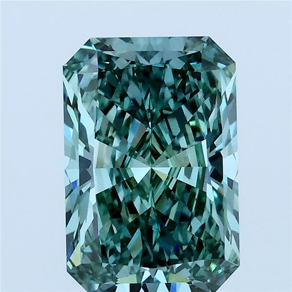 2.01 Carat Radiant Shaped, Ideal Cut, FANCY VIVID GREEN Color, VS1 Clarity, IGI Certified Lab Grown Diamond