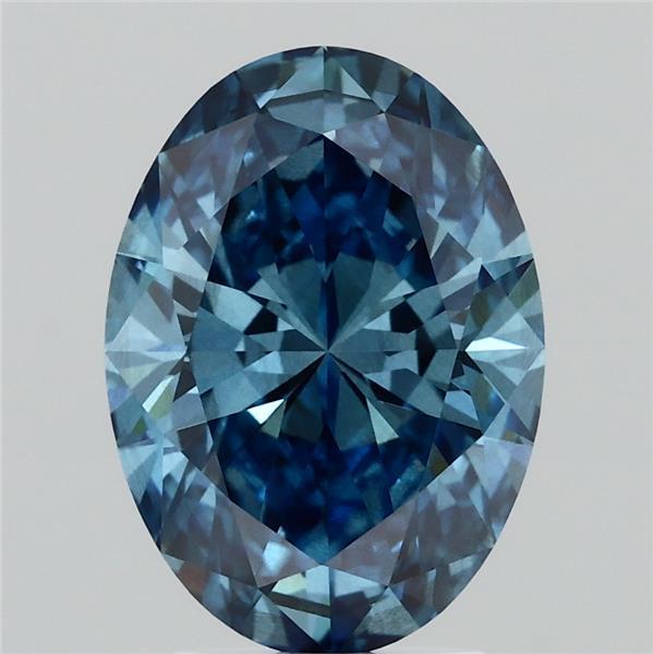 3.03 Carat Oval Shaped, Ideal Cut, FANCY VIVID BLUE Color, SI1 Clarity, IGI Certified Lab Grown Diamond