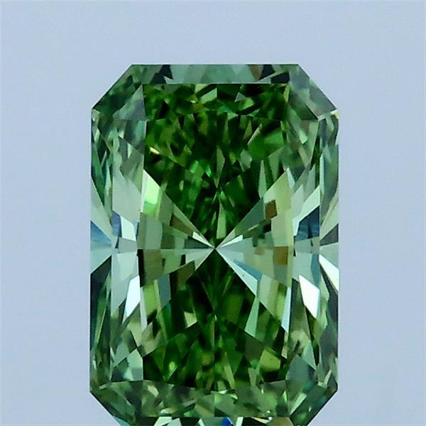 1.01 Carat Radiant Shaped, Ideal Cut, FANCY VIVID GREEN Color, VS1 Clarity, IGI Certified Lab Grown Diamond