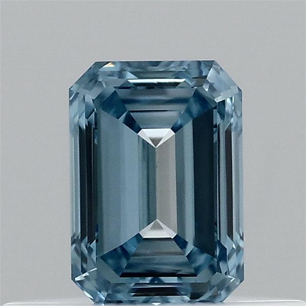 0.37 Carat Emerald Shaped, Excellent Cut, FANCY VIVID BLUE Color, VVS2 Clarity, IGI Certified Lab Grown Diamond