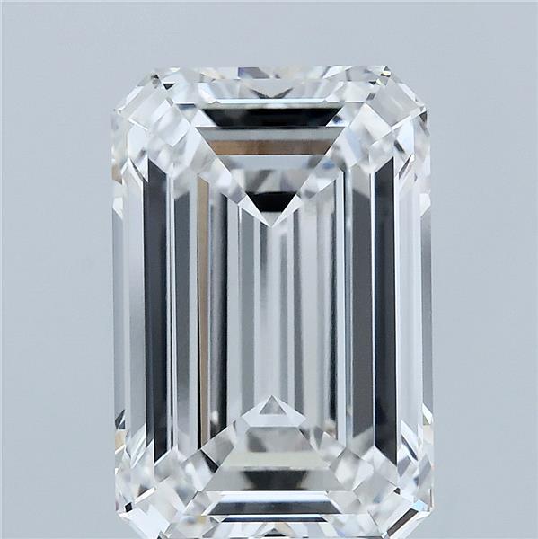 5.21 Carat Emerald Shaped, Ideal Cut, E Color, VVS2 Clarity, IGI Certified Lab Grown Diamond