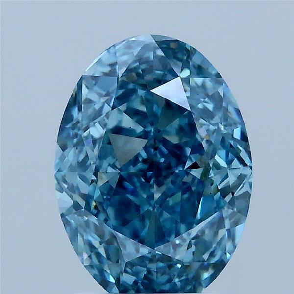 2.60 Carat Oval Shaped, Excellent Cut, FANCY VIVID BLUE Color, VS2 Clarity, IGI Certified Lab Grown Diamond