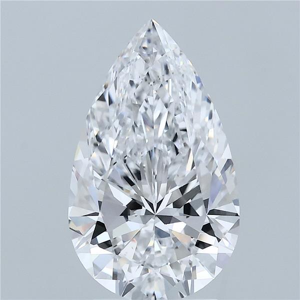 3.00 Carat Pear Shaped, Ideal Cut, D Color, VS2 Clarity, IGI Certified Lab Grown Diamond
