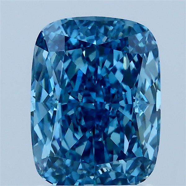 2.10 Carat Cushion Shaped, Ideal Cut, FANCY VIVID BLUE Color, VS1 Clarity, IGI Certified Lab Grown Diamond