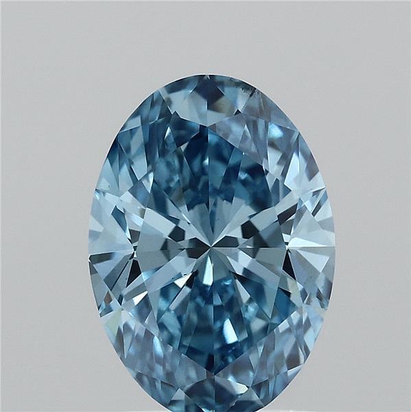 1.51 Carat Oval Shaped, Ideal Cut, FANCY VIVID BLUE Color, VS2 Clarity, IGI Certified Lab Grown Diamond