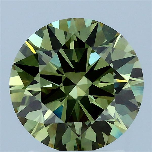 2.02 Carat Round Shaped, Ideal Cut, FANCY VIVID GREEN Color, VVS2 Clarity, IGI Certified Lab Grown Diamond