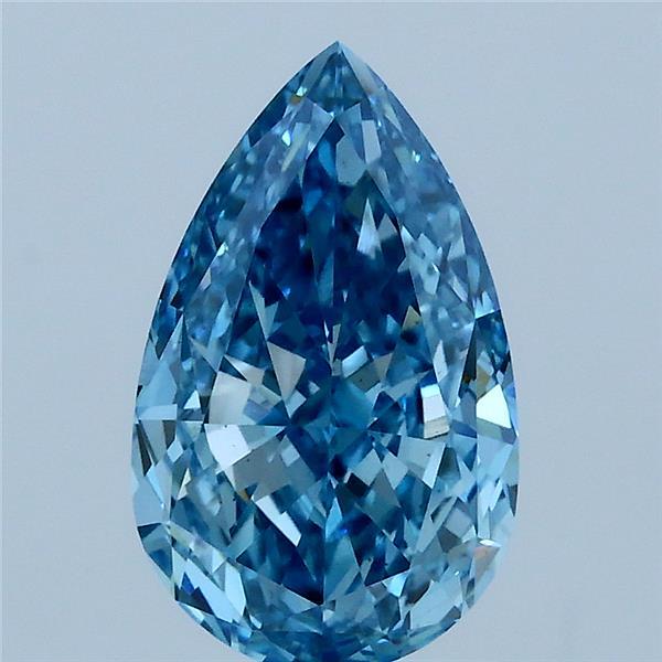 2.14 Carat Pear Shaped, Ideal Cut, FANCY VIVID BLUE Color, VS1 Clarity, IGI Certified Lab Grown Diamond