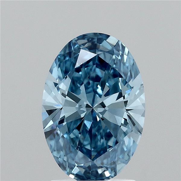 2.00 Carat Oval Shaped, Ideal Cut, FANCY VIVID BLUE Color, VS1 Clarity, IGI Certified Lab Grown Diamond