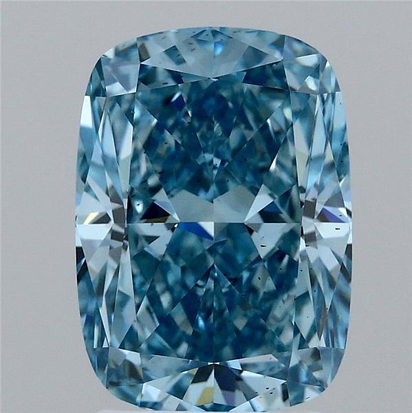 3.12 Carat Cushion Shaped, Ideal Cut, FANCY VIVID BLUE Color, SI1 Clarity, IGI Certified Lab Grown Diamond
