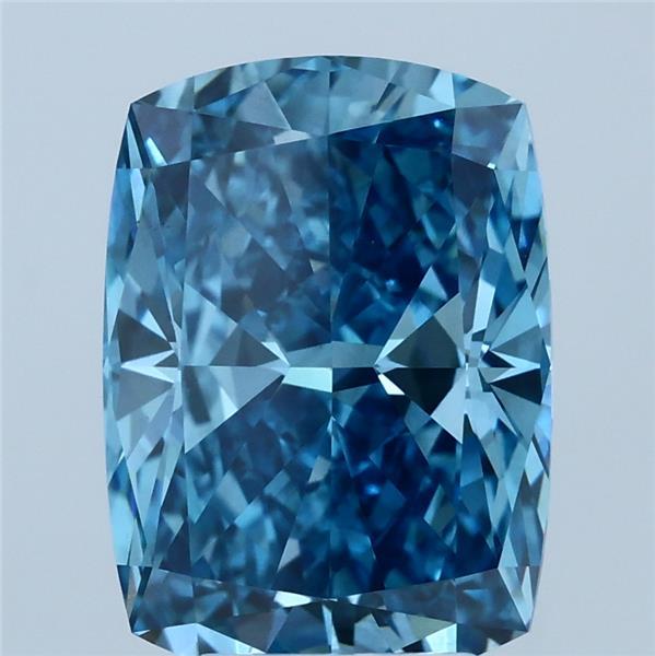 4.19 Carat Cushion Shaped, Ideal Cut, FANCY VIVID BLUE Color, SI1 Clarity, IGI Certified Lab Grown Diamond