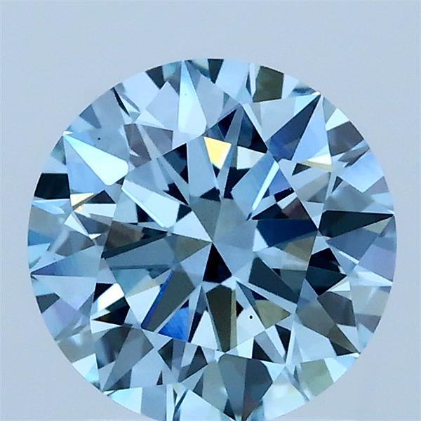 1.52 Carat Round Shaped, Ideal Cut, FANCY VIVID BLUE Color, VS1 Clarity, IGI Certified Lab Grown Diamond