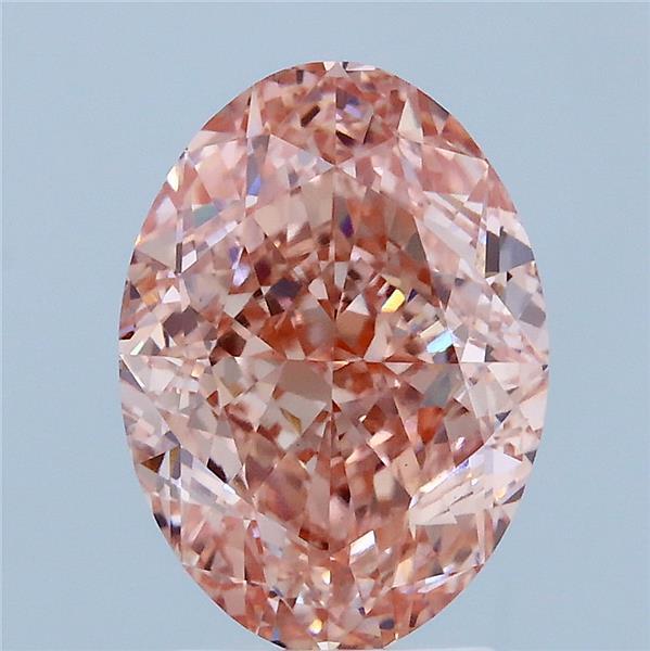 3.57 Carat Oval Shaped, Very Good Cut, FANCY VIVID PINK Color, VVS2 Clarity, IGI Certified Lab Grown Diamond