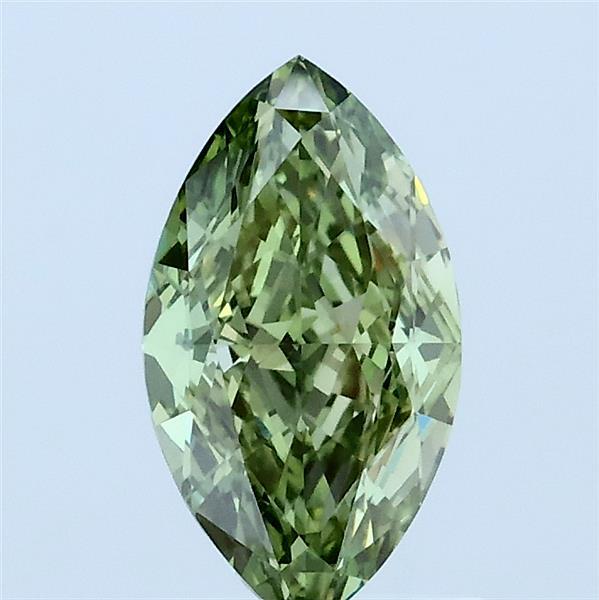 1.05 Carat Marquise Shaped, Ideal Cut, FANCY VIVID GREEN Color, VVS2 Clarity, IGI Certified Lab Grown Diamond