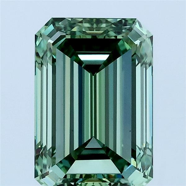 2.00 Carat Emerald Shaped, Excellent Cut, FANCY VIVID GREEN Color, VS1 Clarity, IGI Certified Lab Grown Diamond