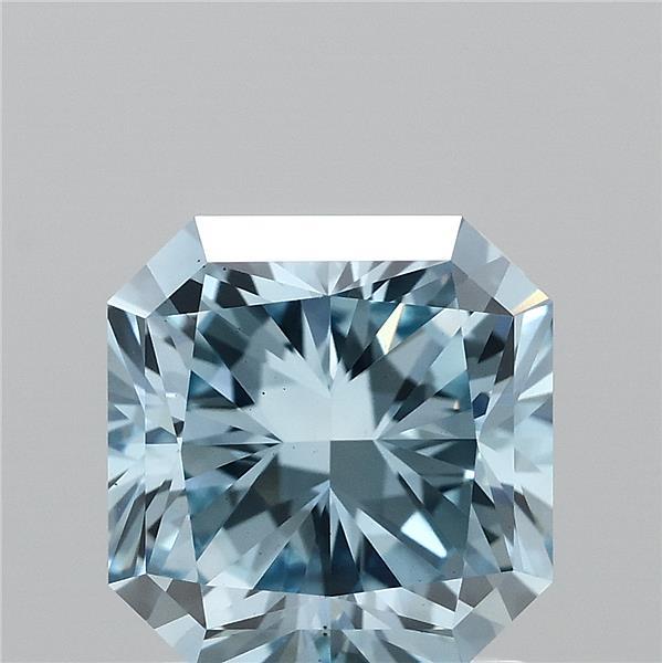 1.82 Carat Radiant Shaped, Ideal Cut, FANCY VIVID BLUE Color, VS1 Clarity, IGI Certified Lab Grown Diamond