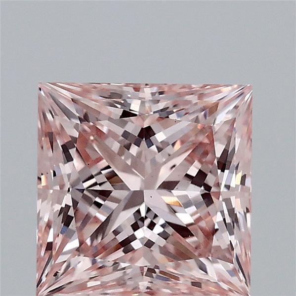 2.00 Carat Princess Shaped, Ideal Cut, FANCY PINK Color, VS2 Clarity, IGI Certified Lab Grown Diamond