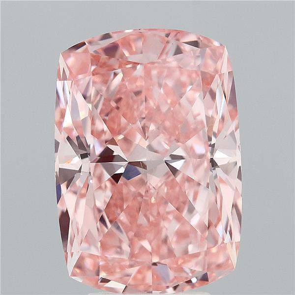 6.09 Carat Cushion Shaped, Ideal Cut, FANCY VIVID PINK Color, VVS2 Clarity, IGI Certified Lab Grown Diamond
