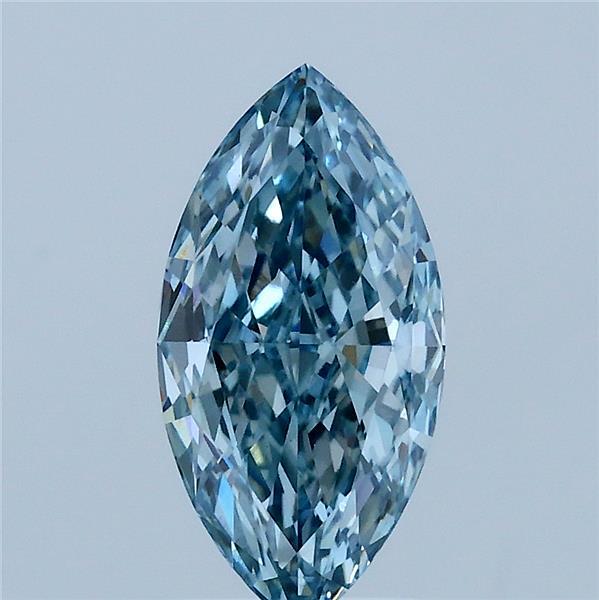 1.56 Carat Marquise Shaped, Ideal Cut, FANCY VIVID BLUE Color, VS1 Clarity, IGI Certified Lab Grown Diamond
