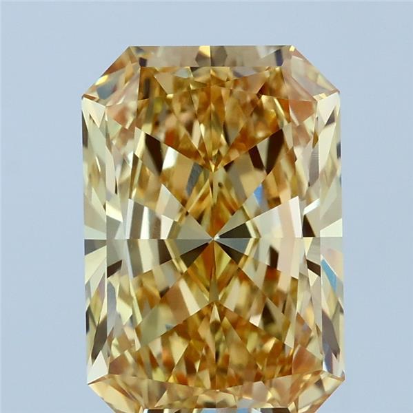 3.00 Carat Radiant Shaped, Ideal Cut, FANCY INTENSE YELLOW Color, VVS2 Clarity, IGI Certified Lab Grown Diamond