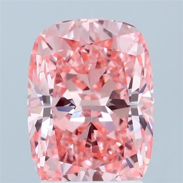 2.03 Carat Cushion Shaped, Excellent Cut, FANCY VIVID PINK Color, VS1 Clarity, IGI Certified Lab Grown Diamond