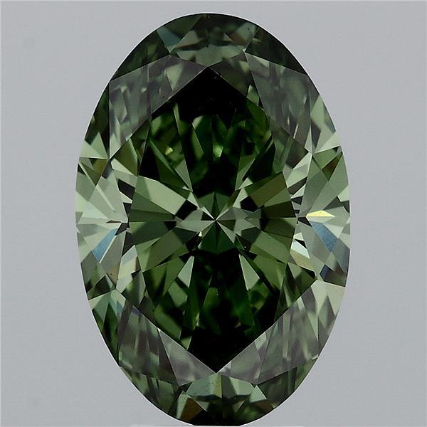5.03 Carat Oval Shaped, Ideal Cut, FANCY VIVID GREEN Color, VS1 Clarity, IGI Certified Lab Grown Diamond